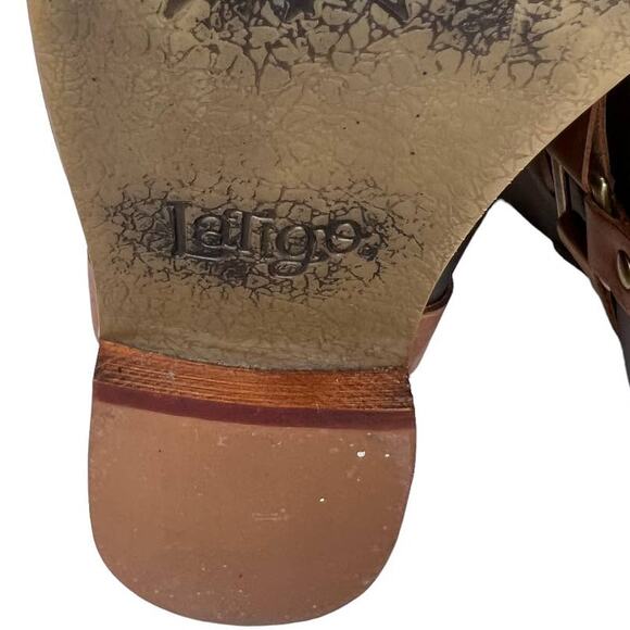 Latigo Women's Thistle Leather Boots Lace Up Harness Buckle Brown Size 7M - Picture 13 of 16